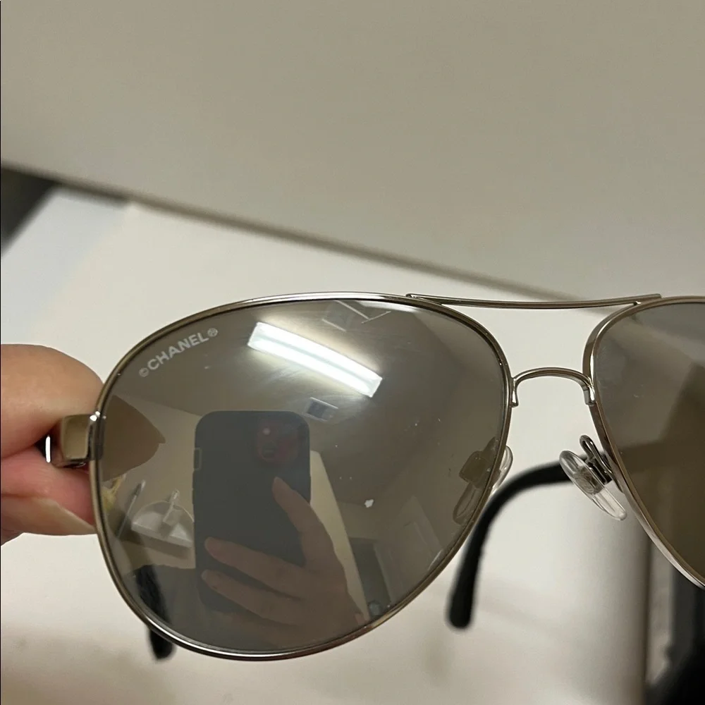 Chanel Metallic Aviator Sunglasses